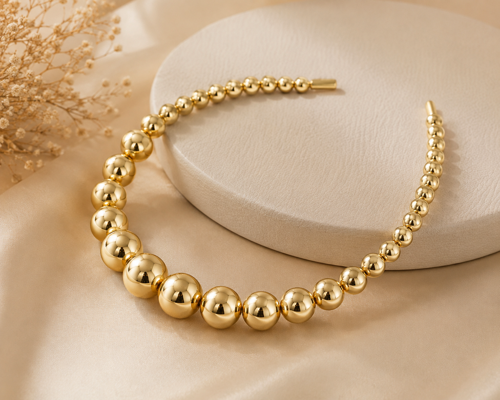 Golden & Silver Beaded Headband